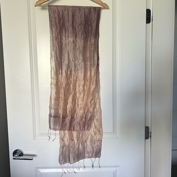 Silk Scarf in Ombre Pink and Purple - Picture 3 of 7